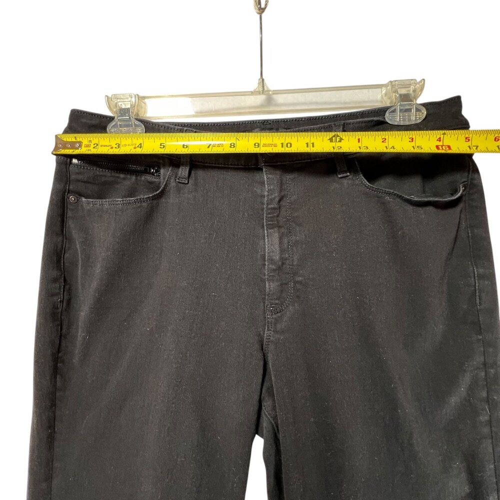 Athleta Womens Black Wide Leg Jeans 16T Dark Wash Zip coin pocket Stretch - Picture 11 of 14